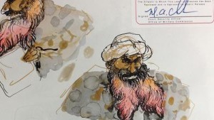 Khalid Mohammed in G Bay, drawn by Molly Crabapple